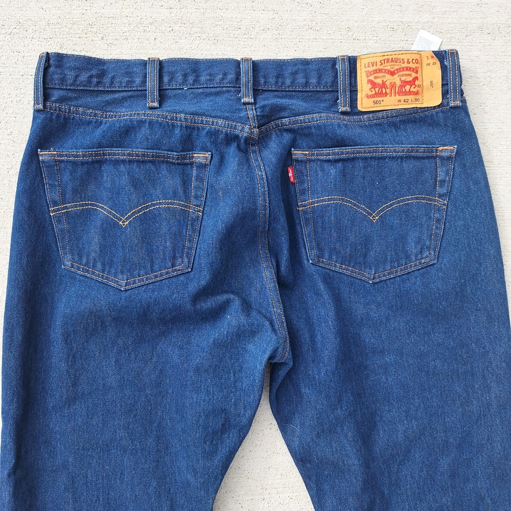 Levis 501 XX Dark Wash Indigo Buttonfly Jeans Mens Regular Classic 42x30